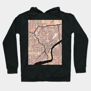 Toledo Map Pattern in Soft Pink Pastels Hoodie